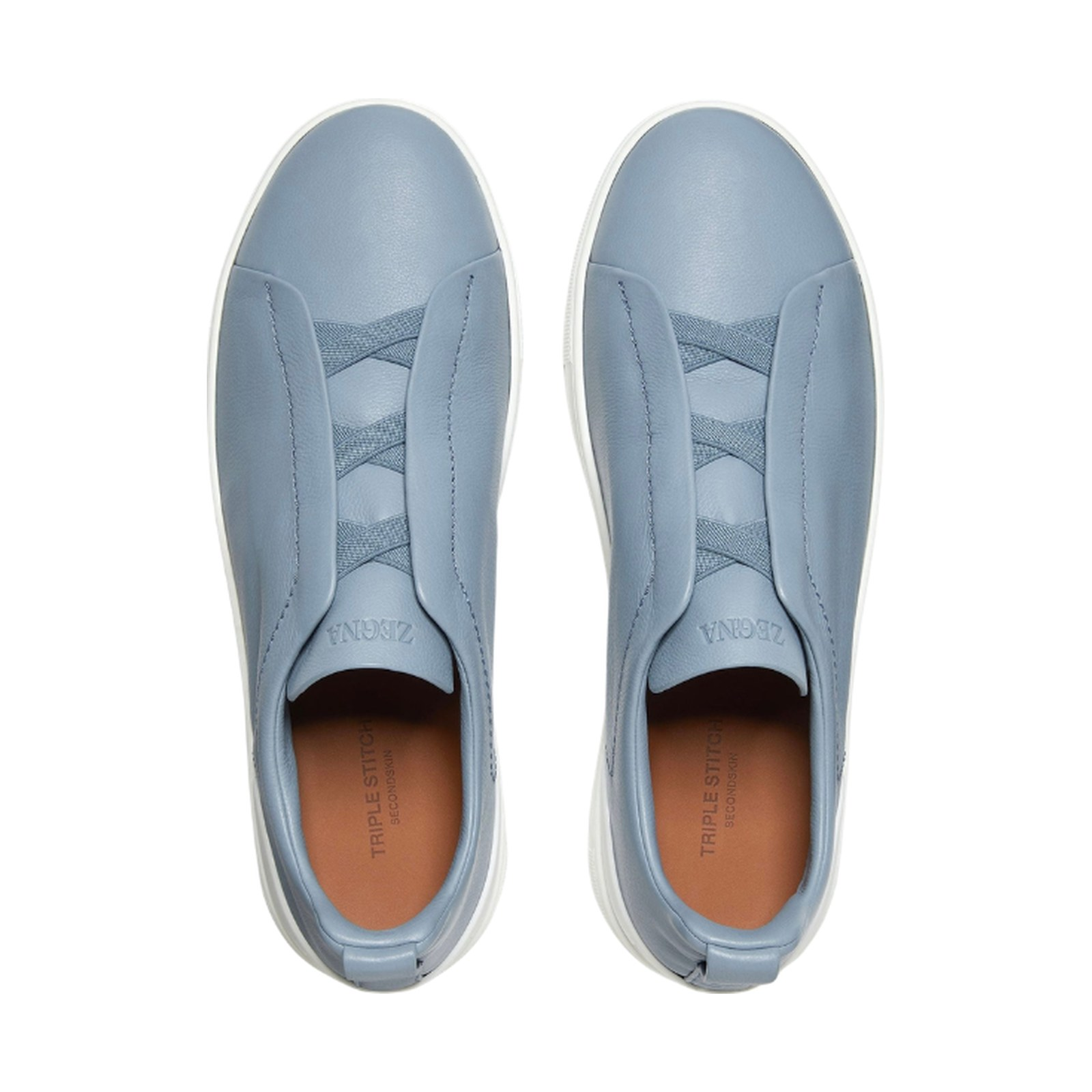 Zegna Triple Stitch™ SECONDSKIN Sneaker 'Light Blue' (Men) - الصورة 4
