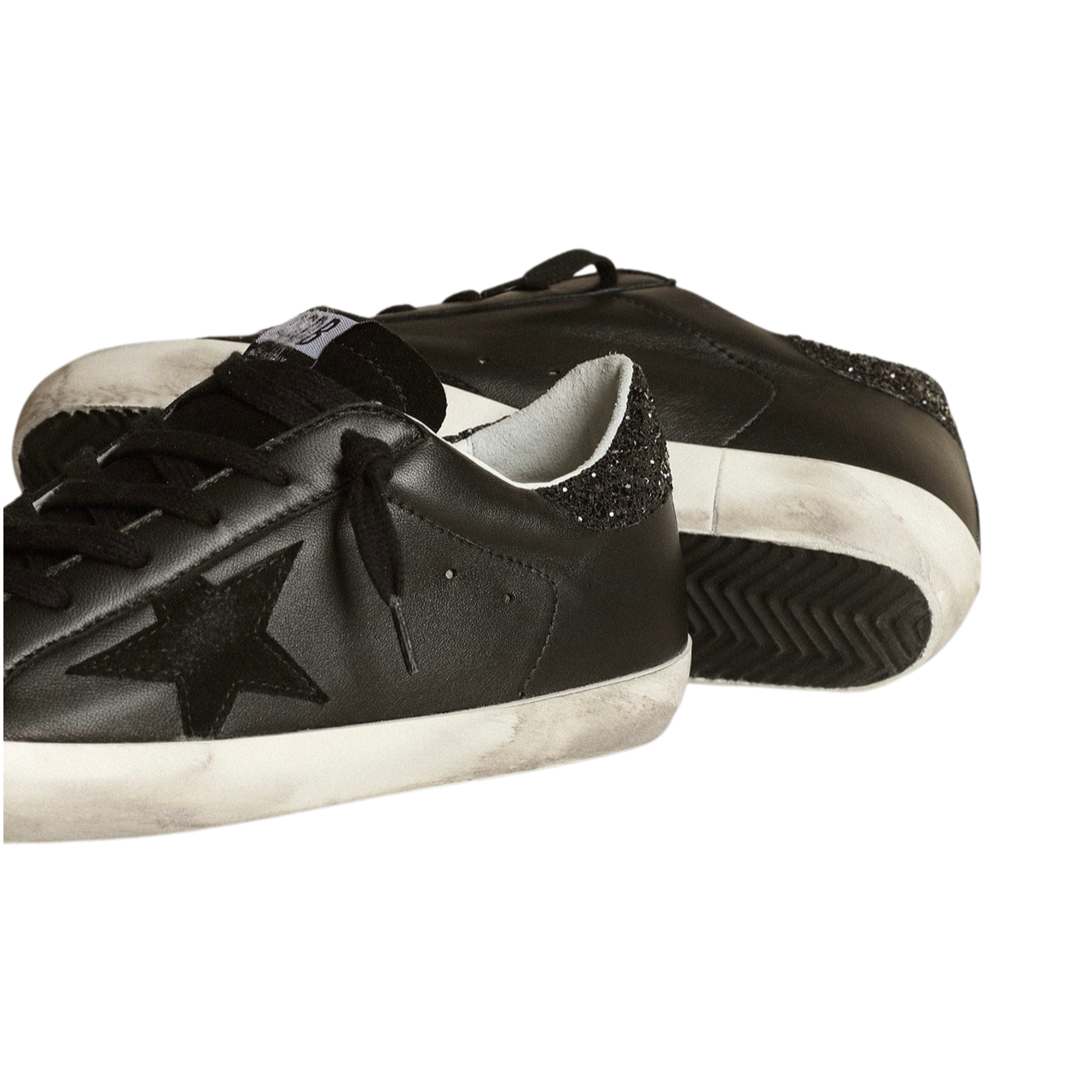 Golden Goose Super-Star 'Black Nappa Glitter Heel Tab' (Women) - الصورة 4