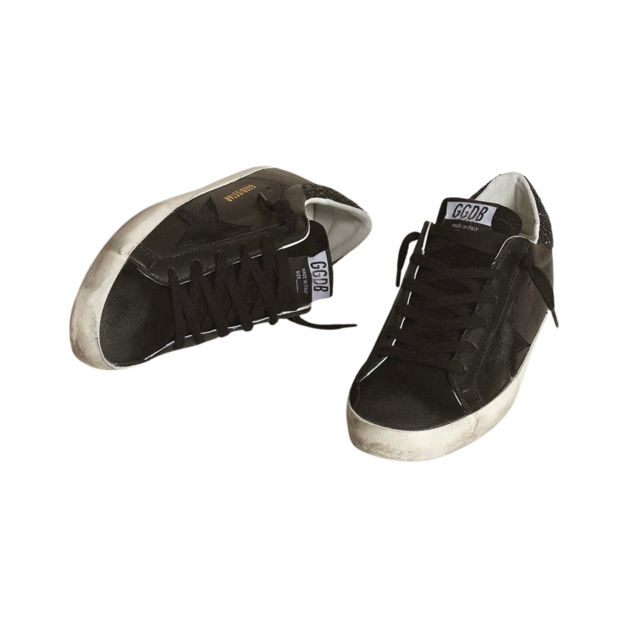 Golden Goose Super-Star 'Black Nappa Glitter Heel Tab' (Women) - الصورة 2