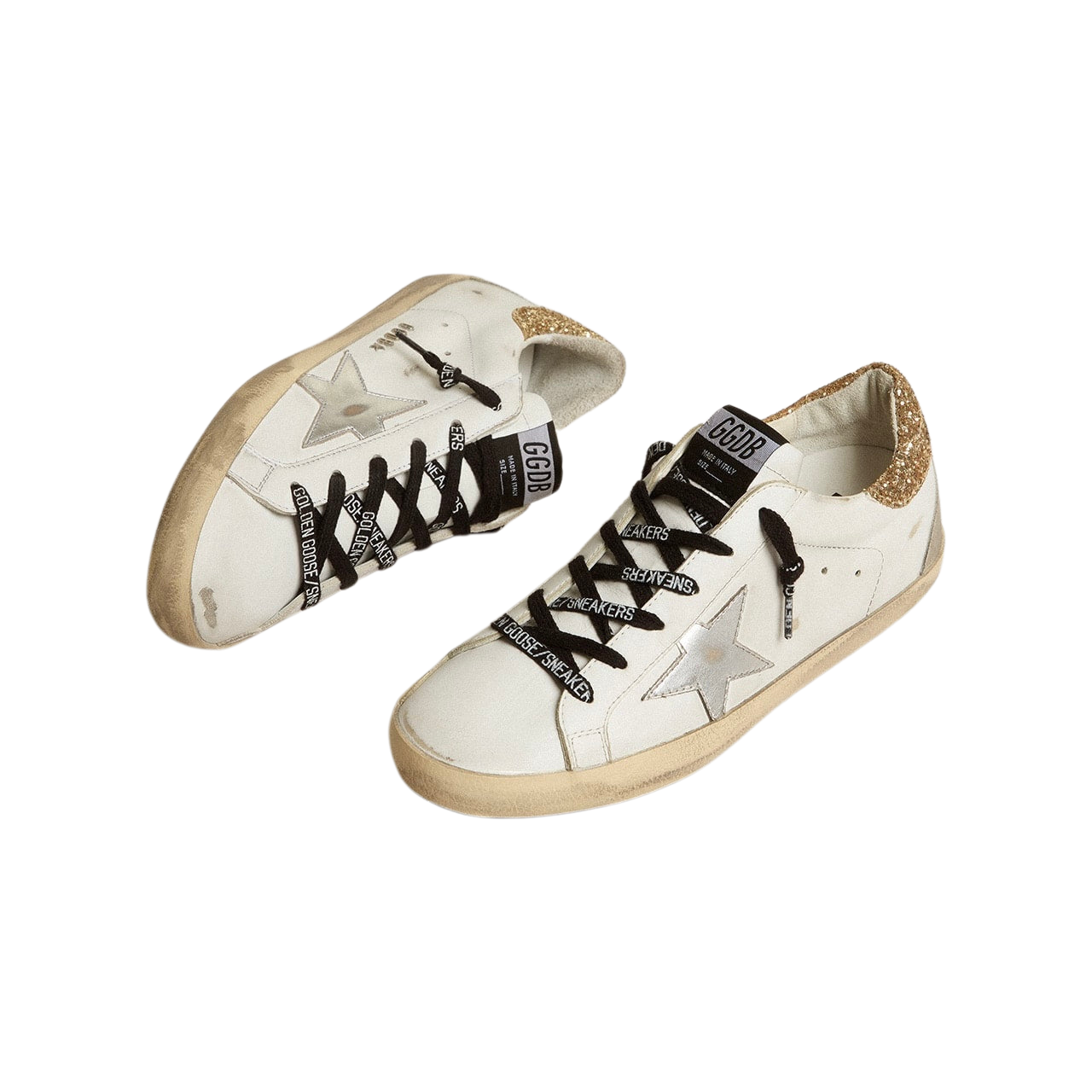 Golden Goose Super-Star 'White Glitter Heel Tab' (Women) - الصورة 2