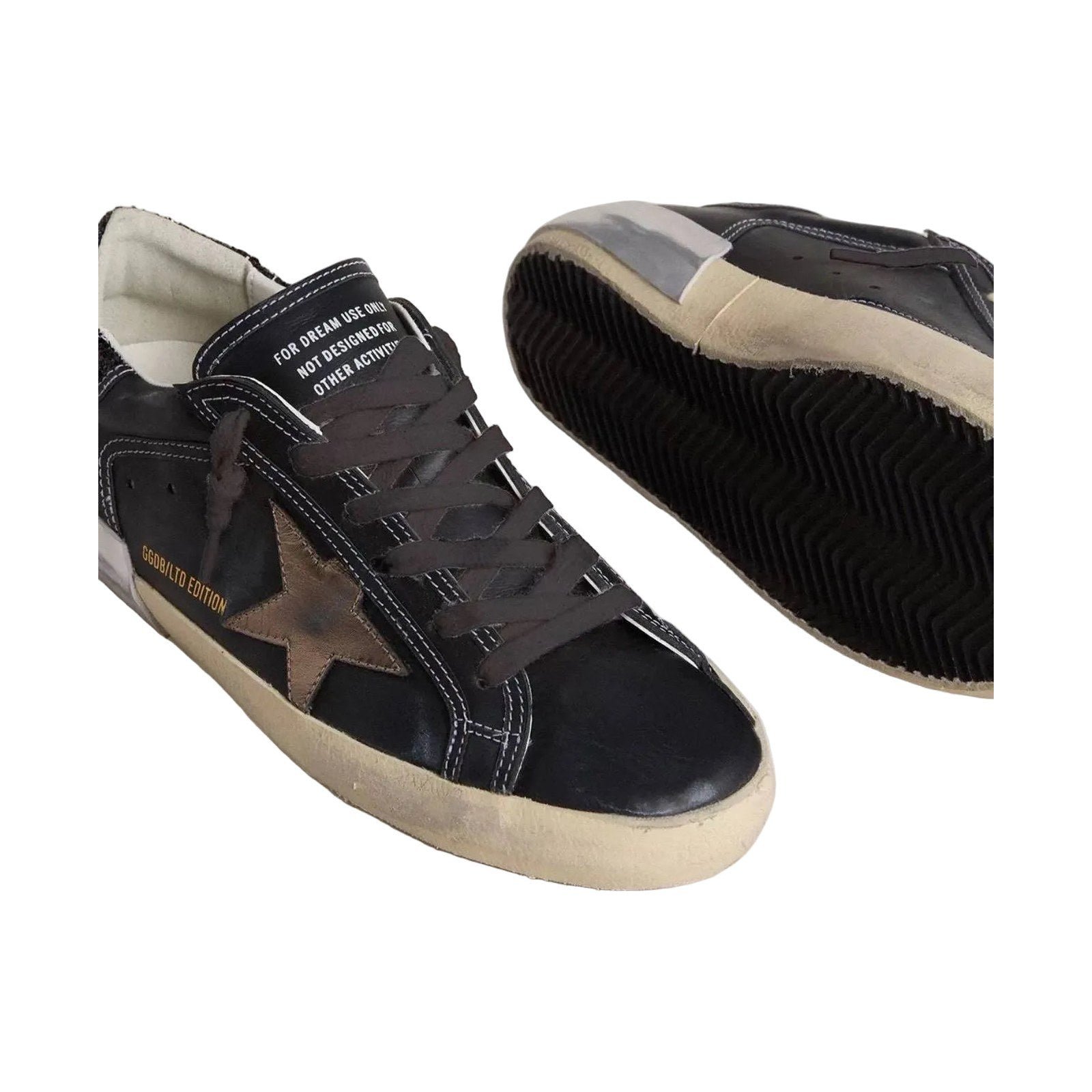Golden Goose Super-Star 'Black Glitter Cream Star' (Women) - الصورة 3