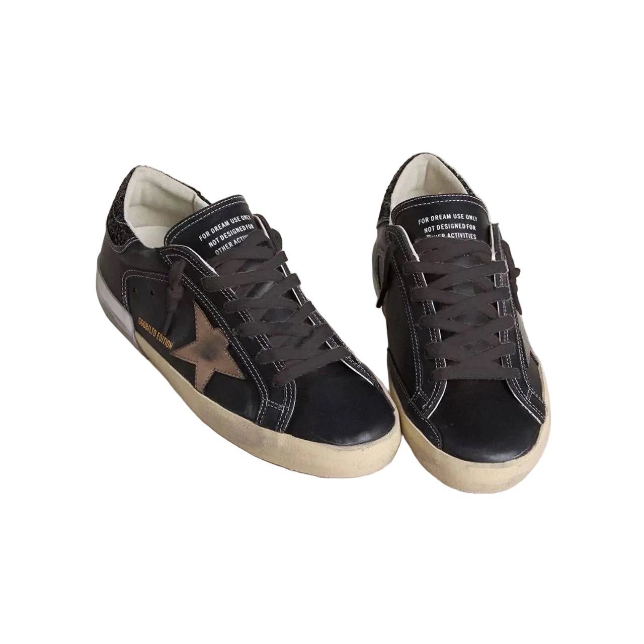 Golden Goose Super-Star 'Black Glitter Cream Star' (Women) - الصورة 2