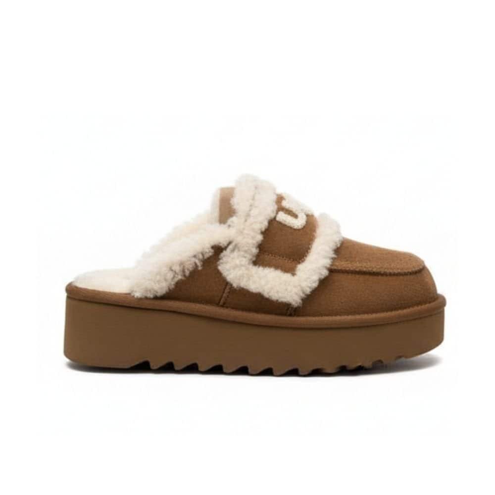 UGG Trisha Fluffy Platform Scuff 'Natural' (Women) - الصورة 3