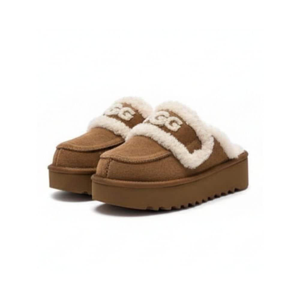 UGG Trisha Fluffy Platform Scuff 'Natural' (Women) - الصورة 2