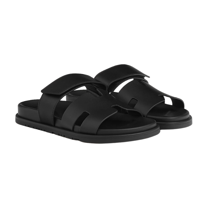 Hermès Chypre Sandal 'Noir Calfskin' (Women) - الصورة 3