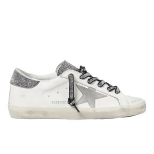 Golden Goose Super-Star 'Silver Glitter Heel Tab' (Women)