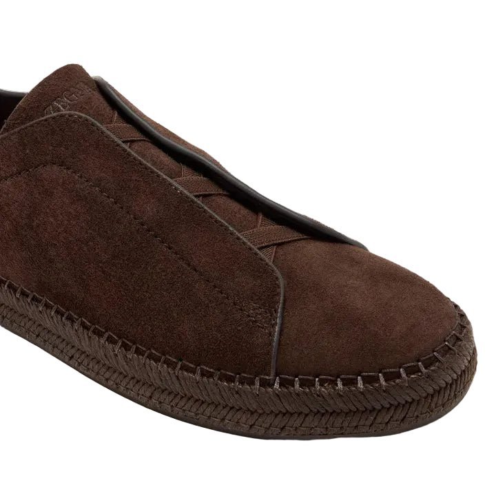 Zegna Triple Stitch™ Espadrille 'Dark Brown Suede' (Men) - الصورة 2