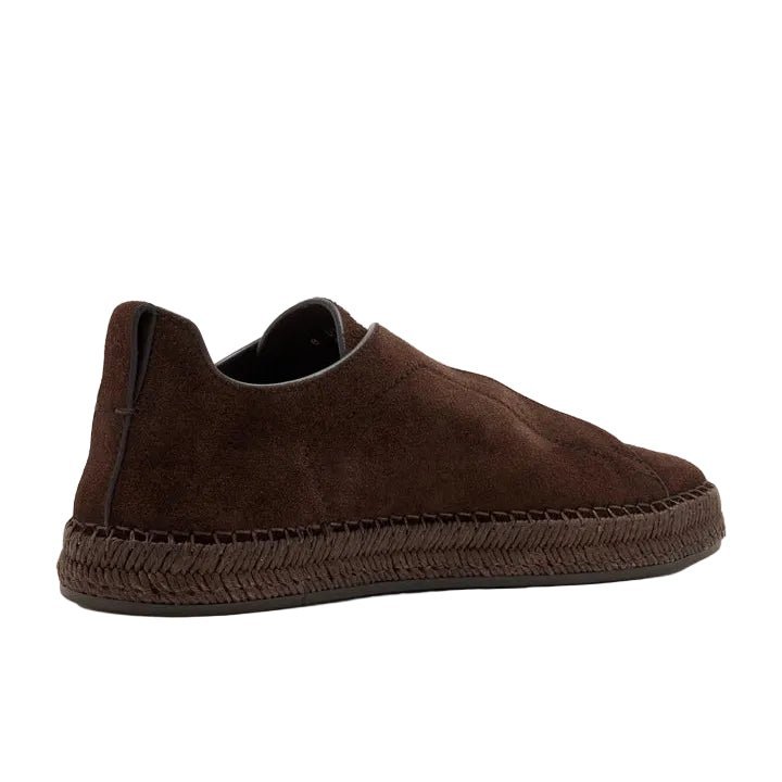 Zegna Triple Stitch™ Espadrille 'Dark Brown Suede' (Men) - الصورة 3